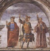 Domenico Ghirlandaio and Assistants,The Roman heroes Decius Mure,Scipio and Cicero (mk36) Botticelli
